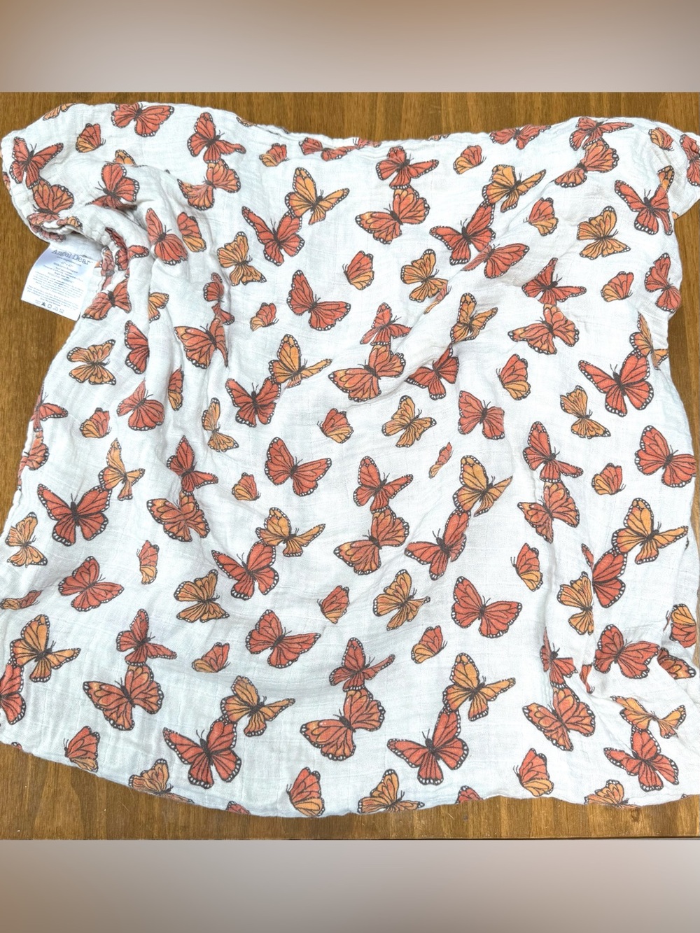 Angel Dear 100% Organic Cotton Butterfly Print Muslin Swaddle Blanket